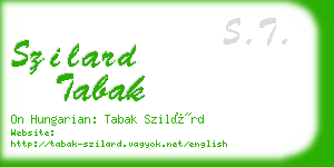 szilard tabak business card